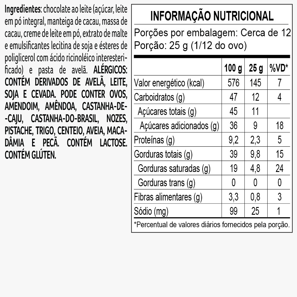 Tabela Nutricional